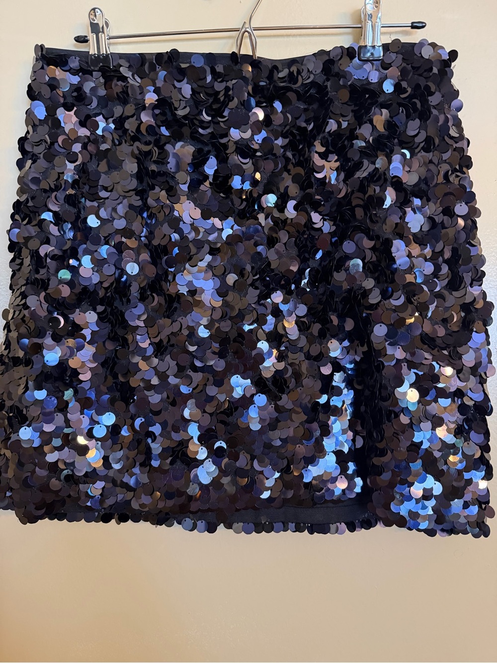 H&M Black Iridescent Sequin Mini Skirt